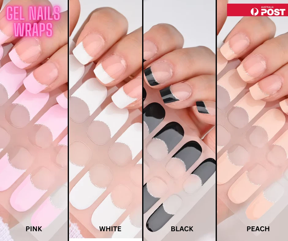 16pcs French Semi Cured Gel Nail Sticker Full Wrap Self Adhesive Nail Art - image 1 of 4