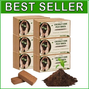 12 Pack Organic Coco Coir Bricks - Eco-Friendly Planting Medium - 100% Natural - Picture 1 of 9