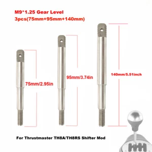 3 Kit Gear Level For Thrustmaster TH8A TH8RS Shifter Mod Suits OEM Knob M9x1.25 - Picture 1 of 8
