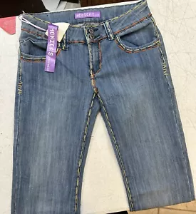 Monica’s Jeans Women’s Color Stitched Straight Leg Denim Blue Jeans 28x31 NEW - Picture 1 of 8