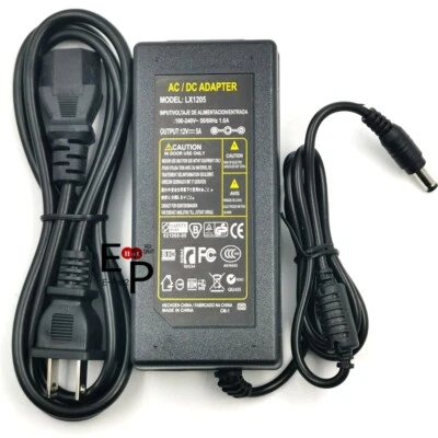 Fuente de alimentación Adaptador Enchufe DC 12V 2A 24W- 5A 60W para tira de luz LED 3528 5050 Foto 1 de 4