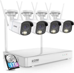 ZOSI 4MP Kit Cámaras de Vigilancia WiFi 4X Cámaras Exterior y 8CH H.265+ 1TB NVR - Imagen 1 de 9