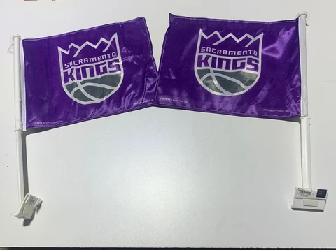 NEW - (2) Sacramento Kings Car Flags Double Sided 16" X 19" - FREESHIP Cover