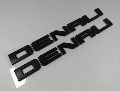 2007-2019 GMC Sierra Yukon Black DENALI Emblems For Door Tailgate Badge Symbol - Image 1 of 3