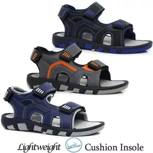 Boys Summer Sandals Kids Beach Walking Casual Strap Walking Trekking Sandal Shoe - Picture 1 of 31