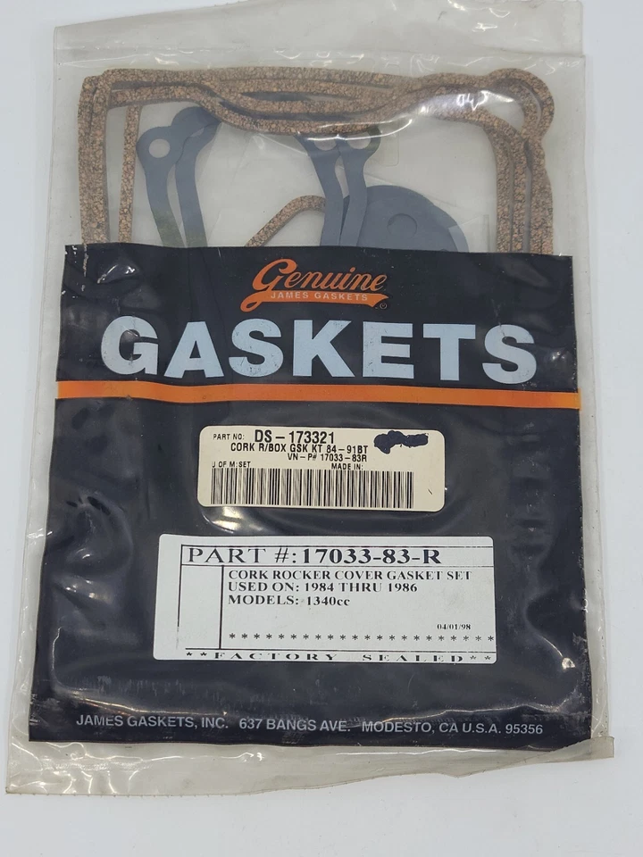 James Rocker Cover Gasket Kit #JGI-17033-83-R 1984-86 Harley Davidson - Image 1 of 1