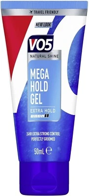 VO5 Mega Hold 24hr Extra Control Travel-Friendly Styling Gel 50ml NEW FREE P&P