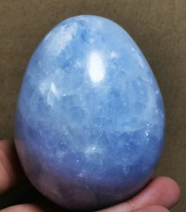 Natural Polished Blue Calcite Crystal Egg Healing Reiki Stone - Picture 1 of 10