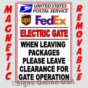Magnetic Sign Electric Gate Package Delivery Leave Clearance Delivery Driver - Picture 1 of 12