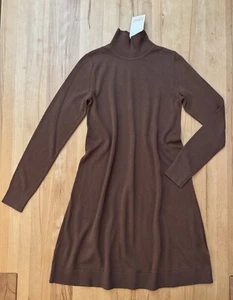 Neu Esprit Baumwolle Viskose Mix Stretch Strick Kleid Gr. S,36-38 Braun - Bild 1 von 1