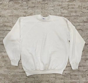 Vintage Tultex Crewneck Sweatshirt White Raglan VTG USA 80s Mens Size XL - Picture 1 of 7