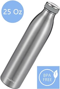 25oz Gray Stainless Steel Thermal Insulated Bottle Miho Sports Travel Bottle - Picture 1 of 6