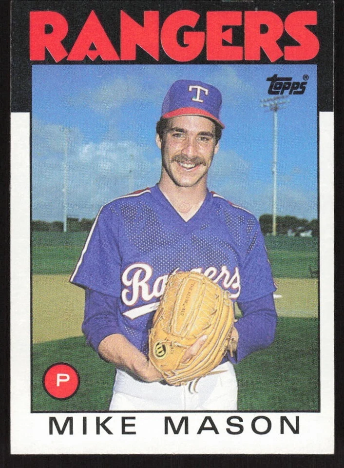 1986 Topps  #189  Mike Mason    Pitcher   Texas Rangers  FREE shipping - Image 1 of 1