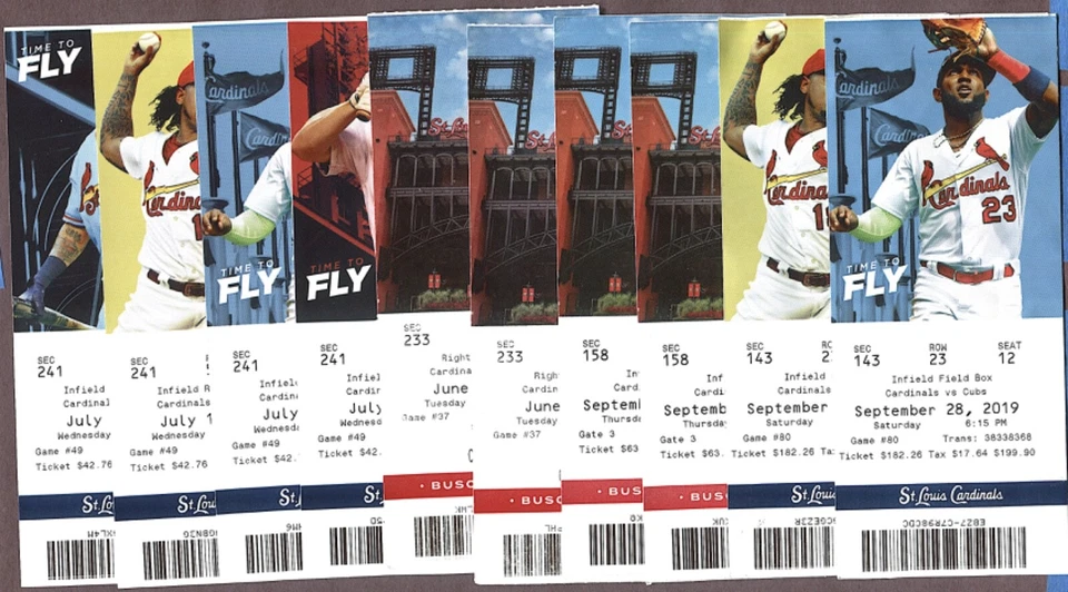 (13) 2019-1923 ST LOUIS CARDINAL TICKETS & RECEIPTS (MOLINA & GOLDY) *SHIPS FREE - Image 1 of 4
