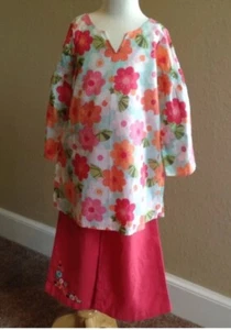 Gymboree TROPICAL GARDEN Floral Tunic Coral Pants NEW Size 4 - Picture 1 of 5