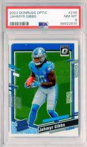 JAHMYR GIBBS ROOKIE 2023 PANINI DONRUSS OPTIC CARD #236 RC PSA 8 - Picture 1 of 2