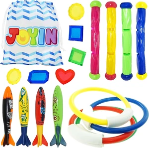 18Pcs Diving Pool Toys for Kids, Swimming Pool Toy with Storage Bag Includes 4 P - Picture 1 of 12