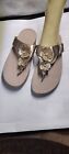 FitFlop Women's Sandals Metallic Floral Embroidery Thong Slides Size 9 (B26)