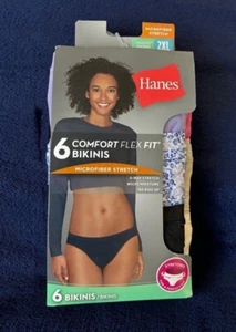 6-Pack Hanes Women's Bikinis MICROFIBER Stretch Comfort Flex Fit Seamless 2XL /9 - Picture 1 of 4
