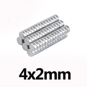20Pcs N52 4x2mm Round Cylinder Super Strong Rare Earth DIY Neodymium Magnets HOC - Picture 1 of 1