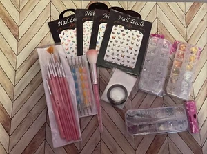 Nail Decorating  Kit (brushes, Diamonds, Foil, Nail Decals) - Picture 1 of 8