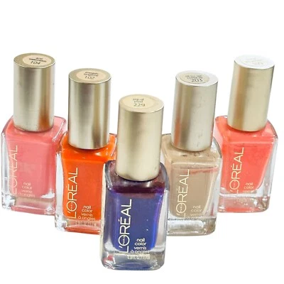 L’Oréal Paris Nail Color 102, 104, 109, 203, 229 Lot Of 5 .39oz Foto 1 de 3