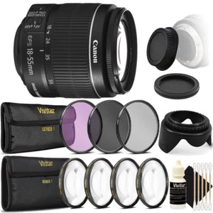 Canon EF-S 18-55mm f/3.5-5.6 IS II Lens with Accessory Kit for Canon T6i T6 T6S  - Picture 1 of 7