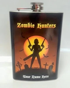 Personalized Zombie Hunter Flask- Chainsaw - Picture 1 of 1