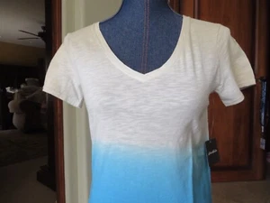 Para mujer Eddie Bauer cuello en V manga corta blues crema talla xs nueva con etiquetas - Imagen 1 de 8