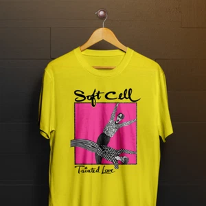 Soft Cell - Tainted Love - Logo  Short Sleeve Yellow All Size  Shirt OB10 - Picture 1 of 3