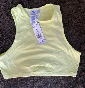 NWT ..ADIDAS PULSE YELLOW Tank Top Activewear Women’s Large - Picture 1 of 6