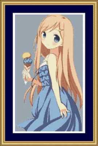 Anime Girl With Ice Cream Cross Stitch Kit - Picture 1 of 2
