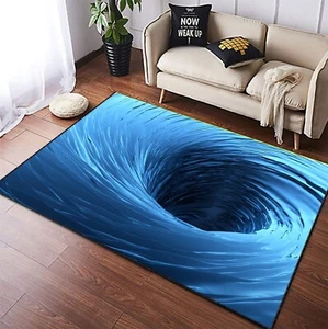 Alfombra de ilusión óptica, alfombra de agua de ilusión, alfombra de vórtice, alfombra de vórtice 3D, sala de estar - Imagen 1 de 12