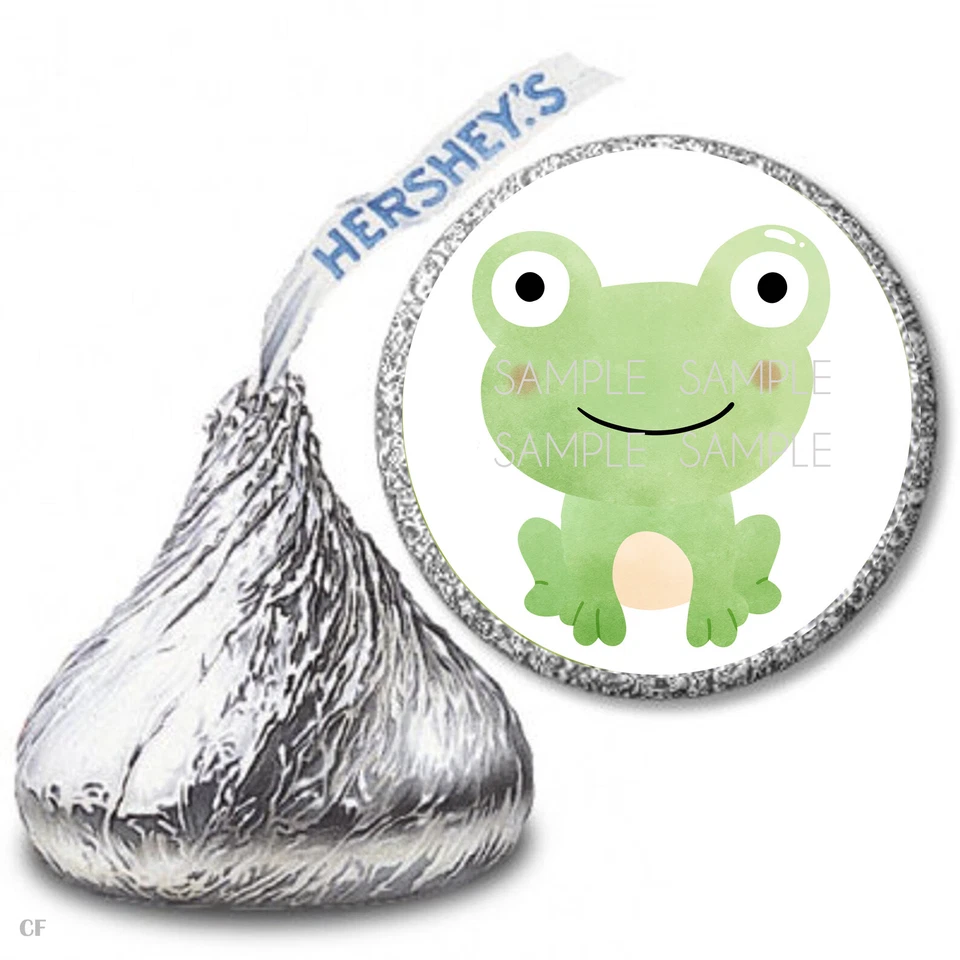 108 adorables pegatinas envoltorios de caramelos Hershey Kiss de rana Baby Shower Foto 1 de 1