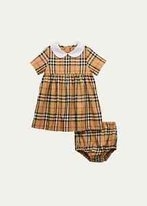 Burberry Girl's Geraldine Check Print Dress Size 12 months 12 M  New $410