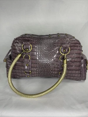 БОЛЬШАЯ светло-фиолетовая сумочка из искусственной змеиной кожи - Изображение 1 из 4