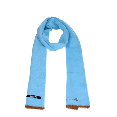 Jacquemus L'Écharpe Neve Logo Embroidered Stretch Woven Knit Shawl Wrap Scarf OS - Image 1 of 4