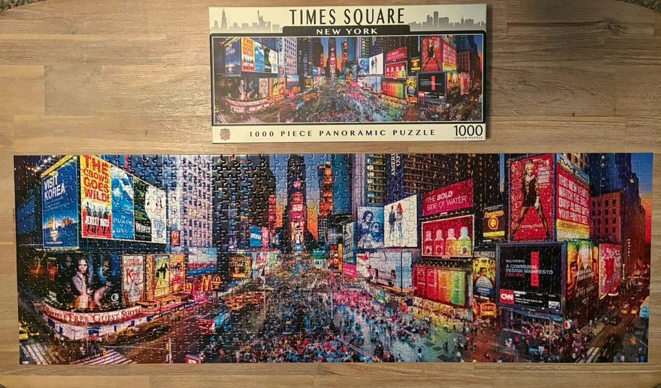 Times Square New York 1000 Piece Panoramic Puzzle (Master Pieces) COMPLETE SET - Image 1 of 4