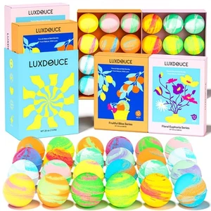Bath Bombs Gift Set, 24 Pack Bubble Bombs with 12 Unique Scents, Floral Eupho... - Picture 1 of 7