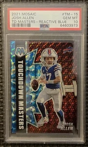 Panini Mosaic Josh Allen Touchdwn Masters Mosaic Prizm Reactive Blue PSA 10 /99 - Bild 1 von 2
