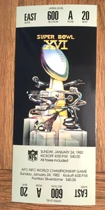 NFL SUPER BOWL XVI REPLICA TICKET STUB SAN FRANCISCO 49ERS 1982 MONTANA BENGALS - Picture 1 of 2