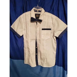 Boys button bow tie shirt size 7 - Picture 1 of 3