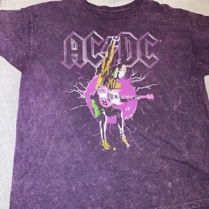 Tshirt ACDC Rock Band taglia adulto X-Large rosa viola verde tie-dye musica vintage - Foto 1 di 18