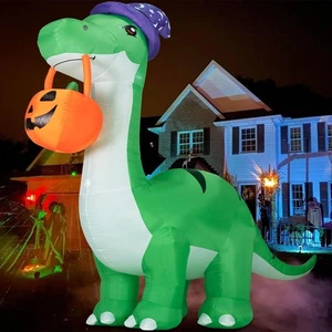 10FT Gigante Halloween Gonfiabile Dinosauro Decorazioni da Esterno,Halloween Blow U... - Foto 1 di 7