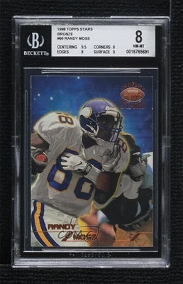 1998 Topps Stars Bronze /8799 Randy Moss #66 BGS 8 Rookie RC HOF - Image 1 of 2