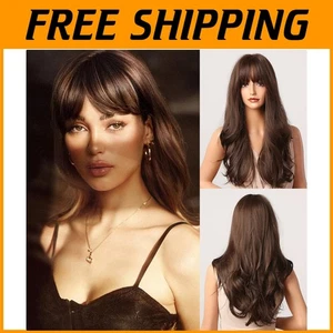 Chocolate Brown Wig - Natural Looking Heat Resistant Hair - Picture 1 of 10
