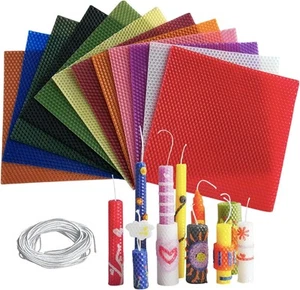 Beeswax Candle Making Kit 12 Beeswax Sheets for Candle Making Rolling Kits, C... - Picture 1 of 7