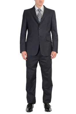 Etro Men's Black Striped Two Buttons Suit Size US 44 IT 54 - Image 1 of 4