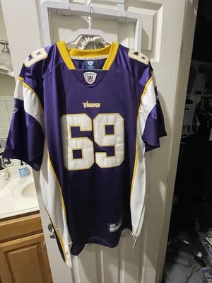 Camiseta Reebok Minnesota Vikings Jared Allen #69 Masculina 52 Roxa Costurada NFL ✅ - Imagem 1 de 4