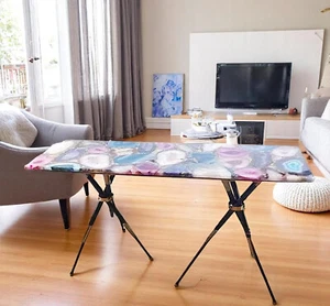 36"x24" Mixed Agate Console Table Handmade Gemstone Entryway Table Home Decors - Picture 1 of 8